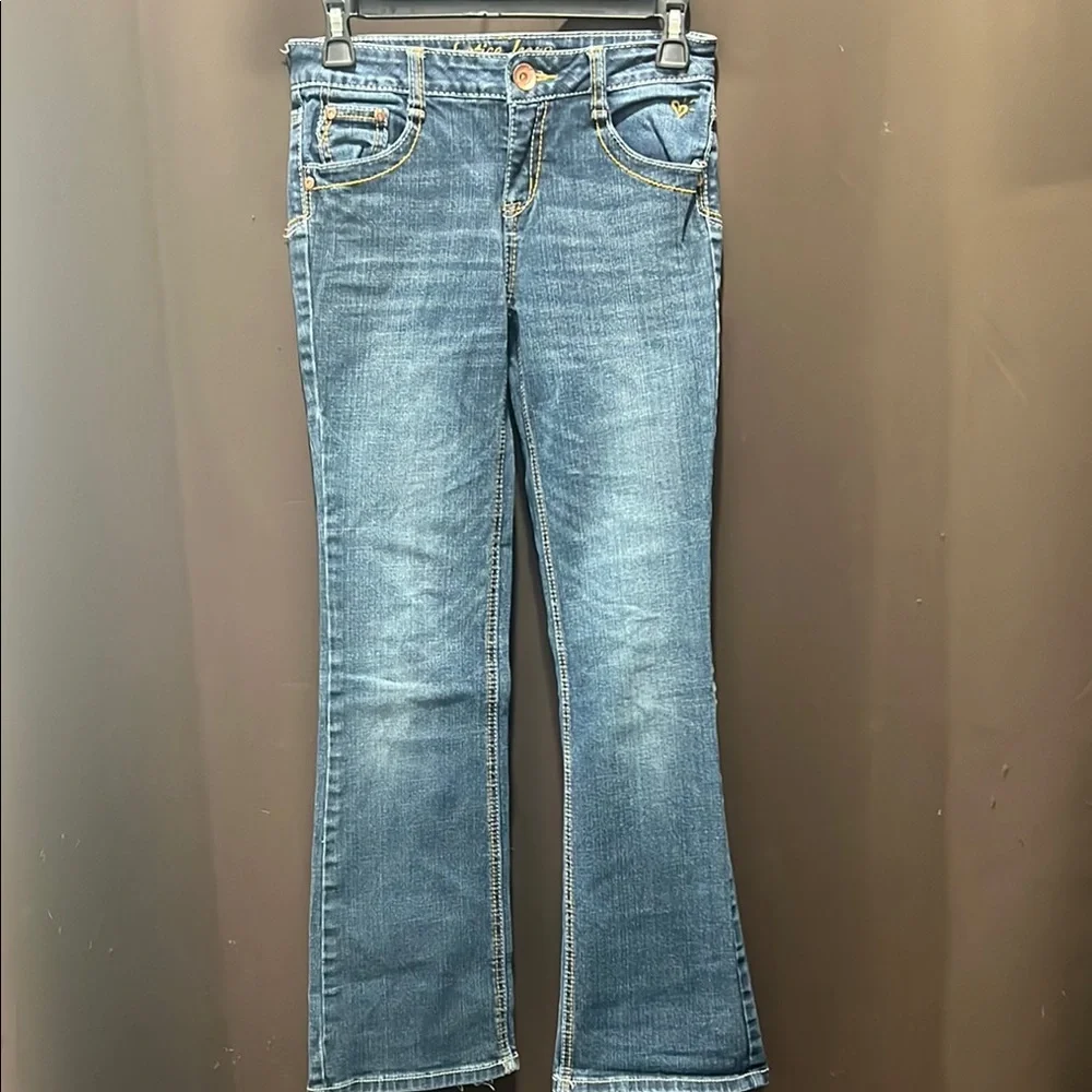 Justice Blue Flare Wide Leg Jeans with Classic Appeal, Size 14S